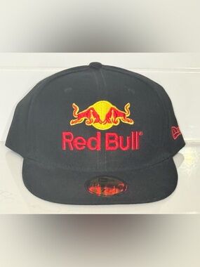 Black Red Bull Energy Drink New Era Fitted Baseball Hat- 7 3/4